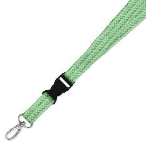 Double Breakaway Lanyard - Green Daisy Flowers