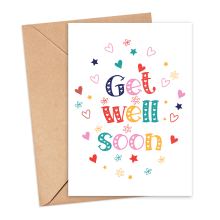 Get Well Soon Card - Get Well Soon - Small (Approx. A6 | 105mm x 148mm | 4.1in x 5.8in) - Standard Smooth Card