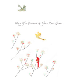 Holy Mackerel floral magnolia new home card - designed by Eloise Hall - 15.7 x 11cm and blank inside