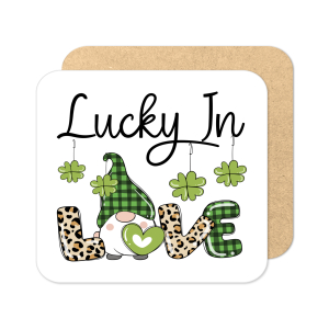 Valentine's Day Coaster - Gnome Themed Lucky In Love