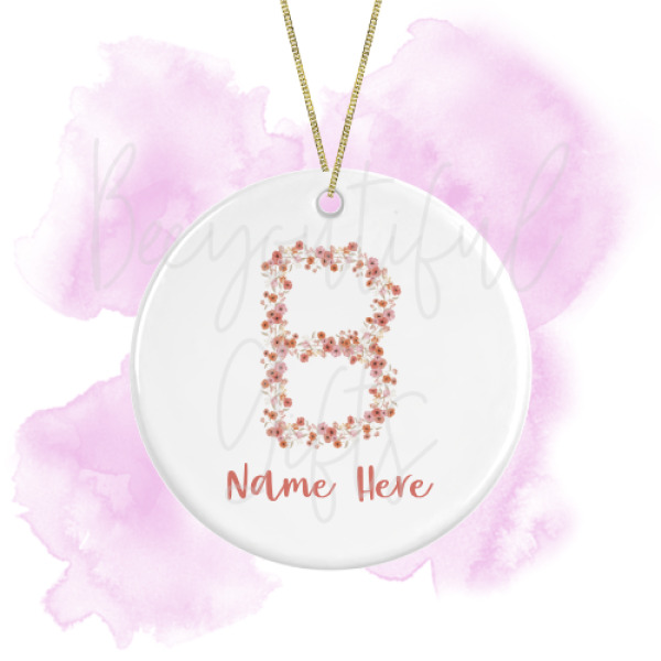 Personalised Spring Love Round Ceramic Decoration