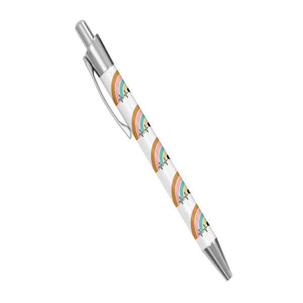 Personalised Retractable Ballpoint Pen - Retro Heartbeat Rainbow - Standard Retractable Ballpoint Pen
