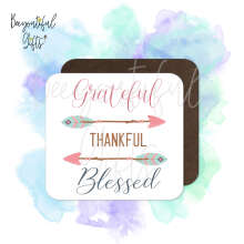 Religious Coaster - Grateful Thankful Blessed