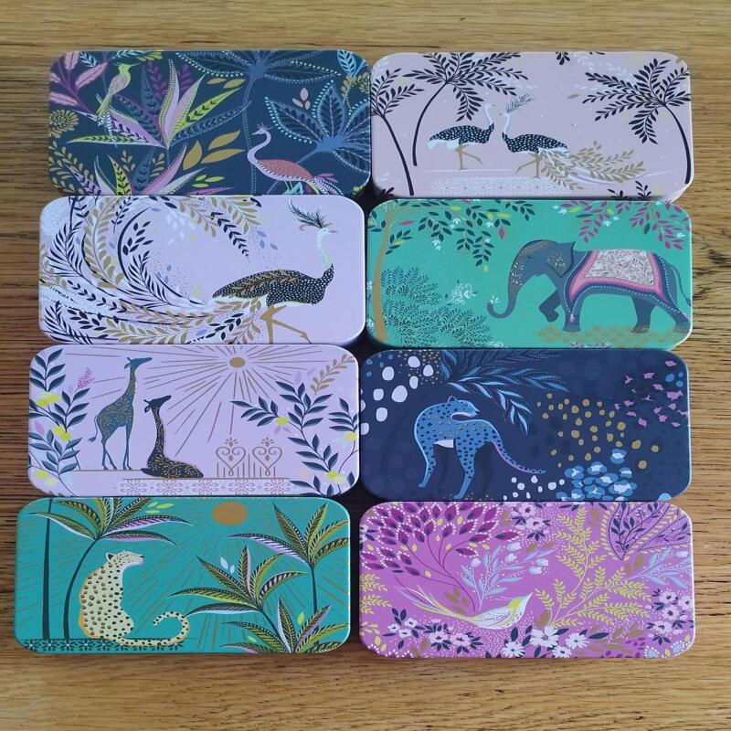 Craft Travel Tin | Travel Sewing Tin - Green Leopard