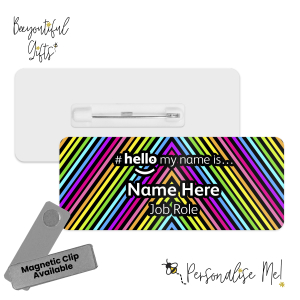 Name Badge - Neon Pattern Hello My Name is... - Design 6
