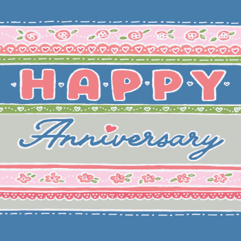 Holy Mackerel blue and pink wedding anniversary card - comes with a gorgeous decorated envelope - 12 x 17cm and blank inside