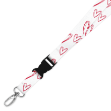 Double Breakaway Lanyard - Scribble Hearts