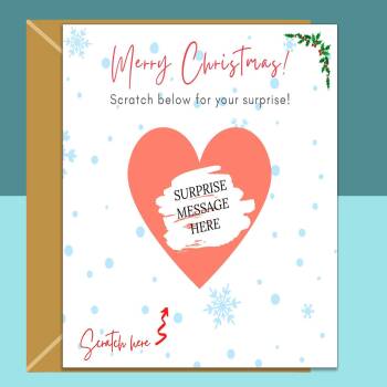 Christmas Surprise Scratch and Reveal Card - Personalised - Custom Xmas Card.
