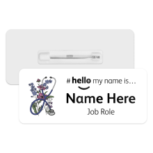 #hello my name is... Name Badge - Floral Stethoscope