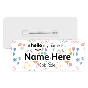 #hello my name is... Name Badge - Doodle Flowers