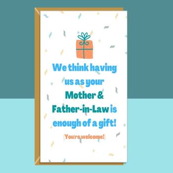 Funny Son-in-law or Daughter-in-law Birthday Card - Ideal cheeky card for your son in law or daughter in law - Can be personalised
