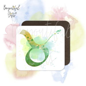 Watercolour Zodiac Sign Wooden Coaster - Taurus
