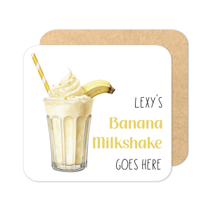 Personalised Banana Milkshake Coaster | Personalised Milkshake Coaster