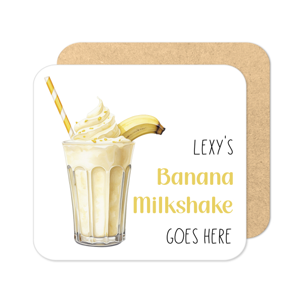 Personalised Banana Milkshake Coaster | Personalised Milkshake Coaster