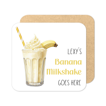 Personalised Banana Milkshake Coaster | Personalised Milkshake Coaster