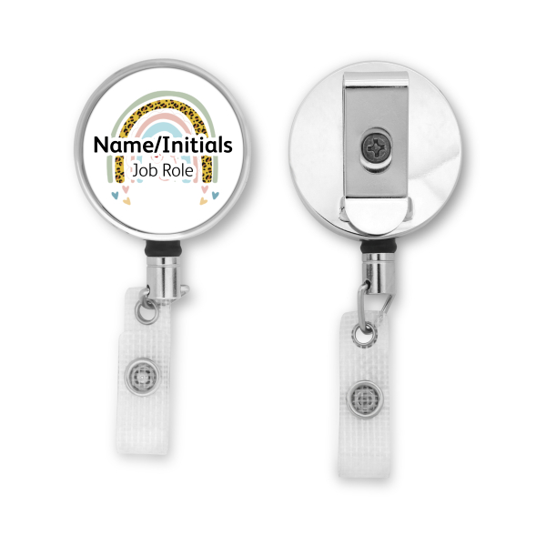 Personalised Metal ID Reel - Stethoscope Rainbow