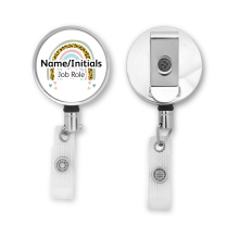 Personalised Metal ID Reel - Stethoscope Rainbow