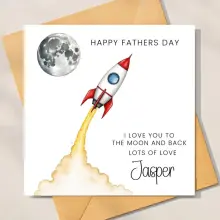 Father's Day Card - Love You To The Moon and Back - Standard Smooth Card