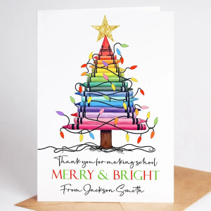 Personalised Teacher Christmas Card - Making School Merry & Bright