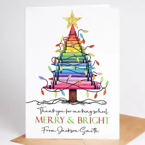 Personalised Teacher Christmas Card - Making School Merry & Bright