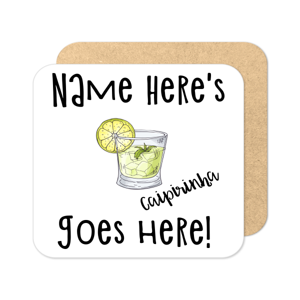 Personalised Cocktail Coaster - Hand Drawn Caipirinha