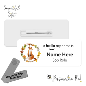 Name Badge - Autumnal Animals Hello My Name is... - Fox
