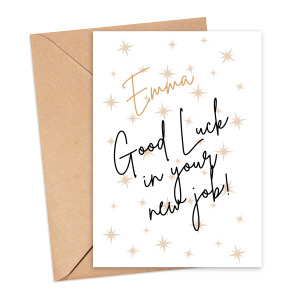 Personalised New Job Card - Starry Themed Good Luck In Your New Job