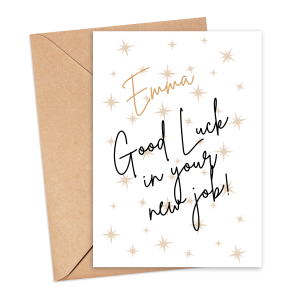 Personalised New Job Card - Starry Themed Good Luck In Your New Job