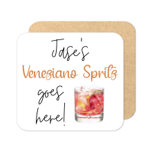 Personalised Drinks Coaster - Name's Veneziano Spritz Goes Here!