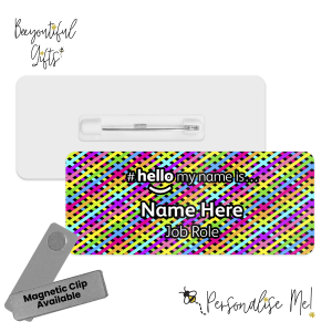 Name Badge - Neon Pattern Hello My Name is... - Design 8