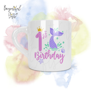 Personalised Mermaid Birthday Number Smug Mug® (6oz)