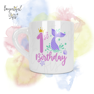 Personalised Mermaid Birthday Number Smug Mug® (6oz)