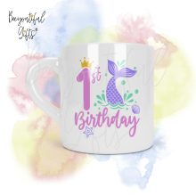 Personalised Mermaid 1st Birthday Number Smug Mug® (6oz)