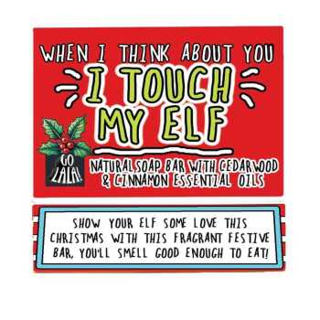 I Touch My Elf Christmas Soap | Cinnamon & Cedarwood | Funny Gift | Vegan | Stocking Filler | Secret Santa