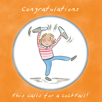 Holy Mackerel This calls for a cocktail, a 15cm square congratulations card featuring Rosie Brooks artwork, blank inside for your message