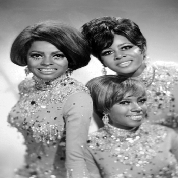 Holy Mackerel The Supremes retro black and white photographic card featuring a vintage image of the all girl group - 12.6 x 17.7cm and blank inside