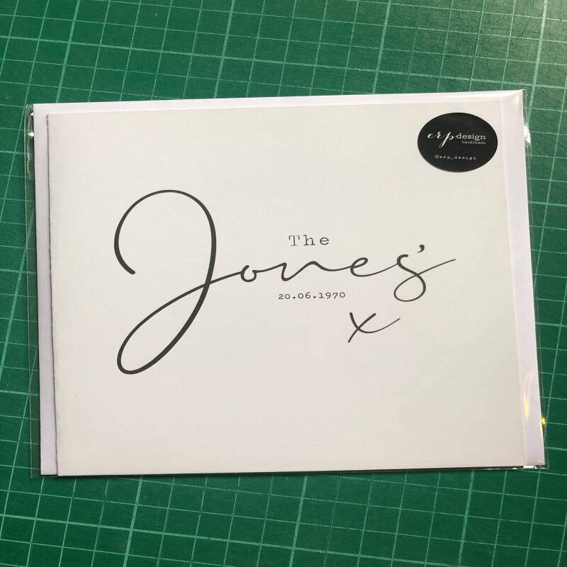 Personalised ANNIVERSARY card - Smooth White