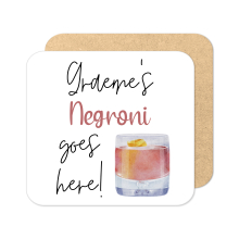 Personalised Drinks Coaster - Name's Negroni Goes Here!