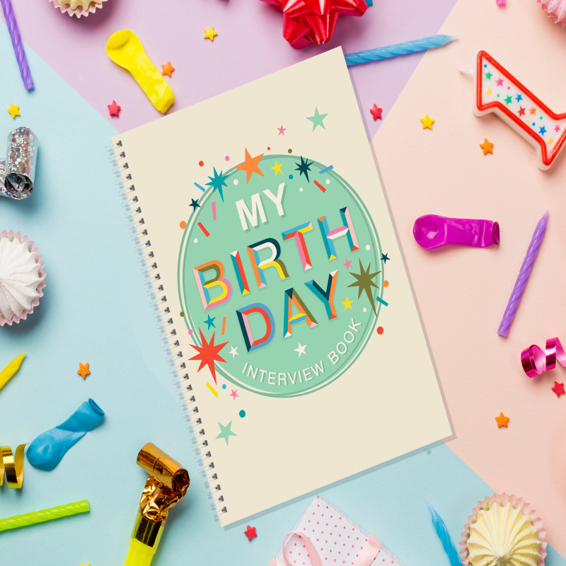 Birthday Interview Book - Birthday Keepsake book, memories book, 1st Birthday gift, New baby gift, Birth - 12yrs