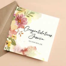 New Job Card - Floral Congratulations On Your New Job