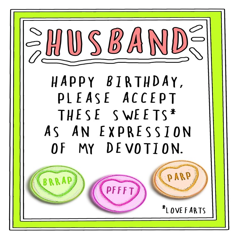 Husband Love Farts Birthday Card
