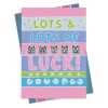 Lots and lots of luck, good luck card with a gorgeous printed envelope - 12 x 17cm and blank inside - made in the UK