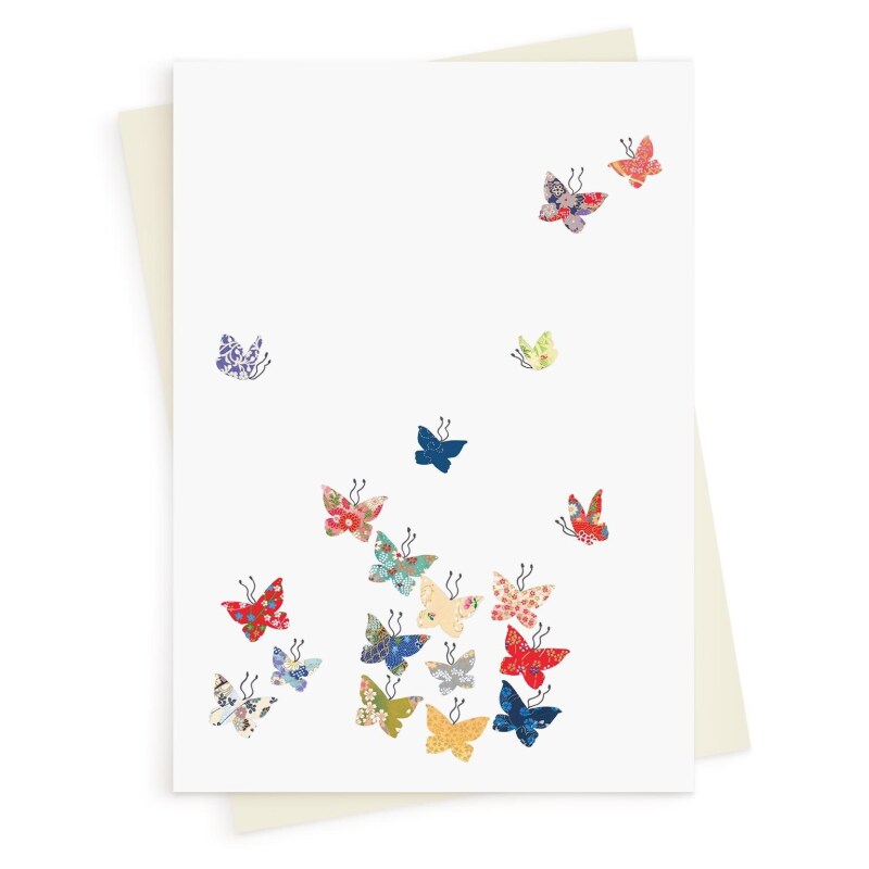 Butterfly dream greeting card -  designed by Eloise Hall - 15.7 x 11cm and blank inside, made in the UK