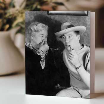 Is that you? - vintage black and white themed card - 12.6 x 17.7cm and blank inside - made in the UK