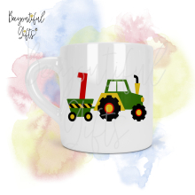 Personalised Tractor 1st Birthday Number Smug Mug® (6oz)