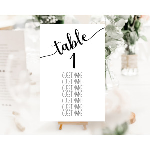 Personalised Table Numbers - Simple Handwritten