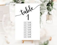 Personalised Table Numbers - Simple Handwritten