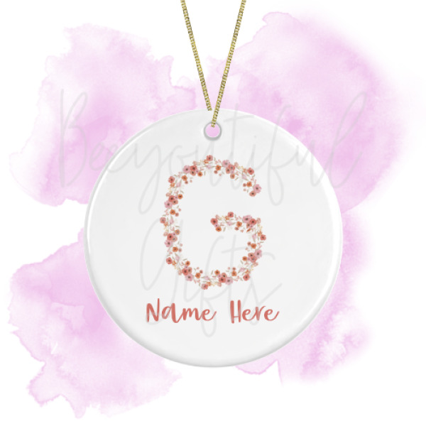 Personalised Spring Love Round Ceramic Decoration