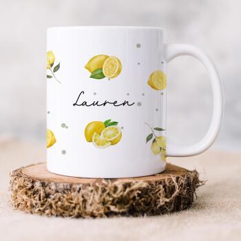 Personalised Lemon Print Mug