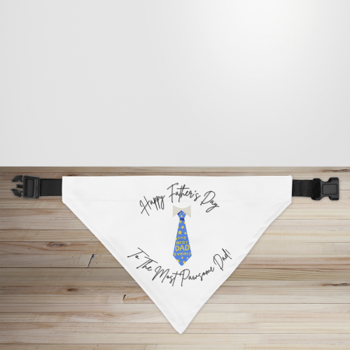 Happy Father's Day Best Dad Ever Tie Design Dog/Puppy Bandana